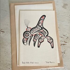 Bill Reid Haida Killer Whale Art Print Skaana 1973 8” x 5”